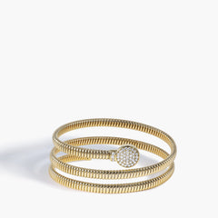Diamond Pavé Triple Wrap Bangle Bracelet