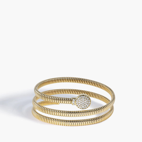 Diamond Pavé Triple Wrap Bangle Bracelet