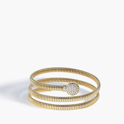 Diamond Pavé Triple Wrap Bangle Bracelet - Private Label product