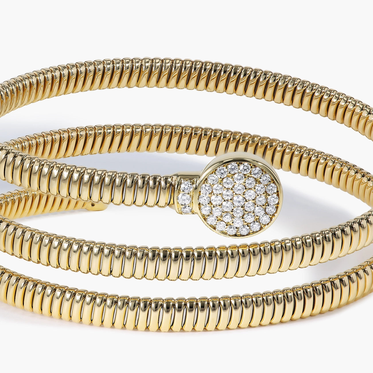 Diamond Pavé Triple Wrap Bangle Bracelet