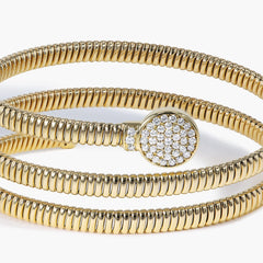 Diamond Pavé Triple Wrap Bangle Bracelet