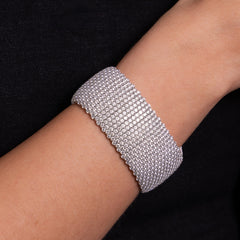 18K White Gold Diamond Stretch Bracelet