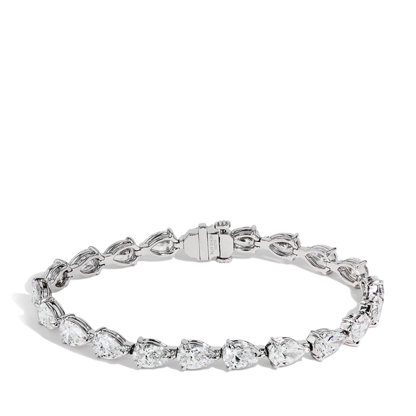 14 Carat Pear-Shaped Diamond Tennis Bracelet