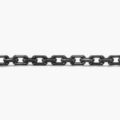 Black Diamond Link Bracelet in 18K Rhodium-Plated Gold