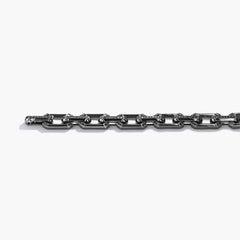 Black Diamond Link Bracelet in 18K Rhodium-Plated Gold