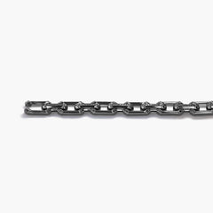 Black Diamond Link Bracelet in 18K Rhodium-Plated Gold