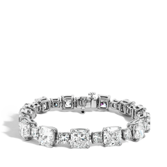 24 Carat Alternating Cushion Diamond Bracelet