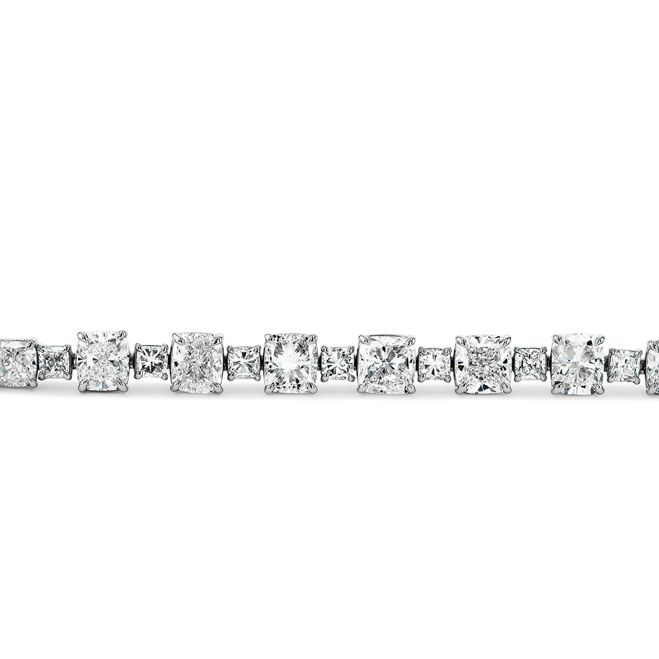 24 Carat Alternating Cushion Diamond Bracelet