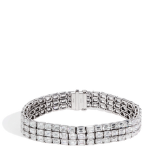 34 Carat 3 Row Diamond Bracelet