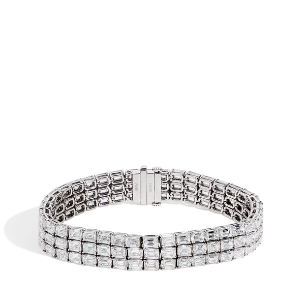 34 Carat 3 Row Diamond Bracelet