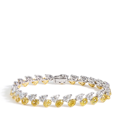 17 Carat Yellow and White Diamond Bracelet