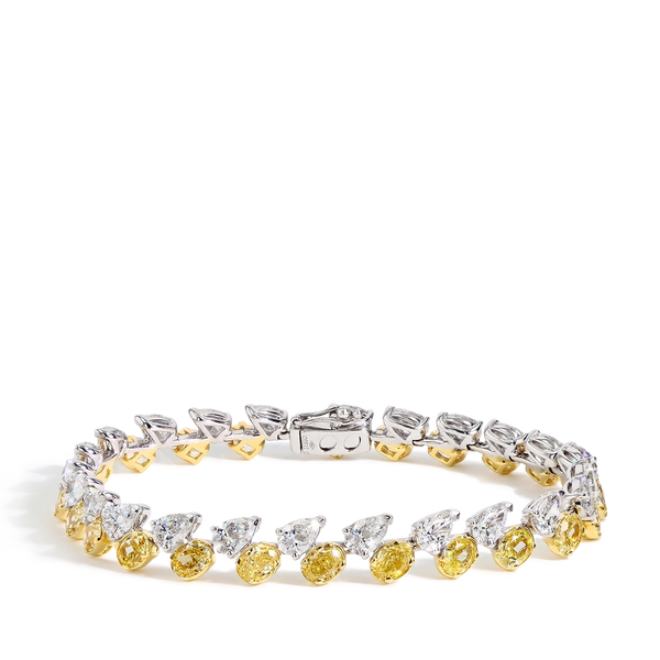 17 Carat Yellow and White Diamond Bracelet