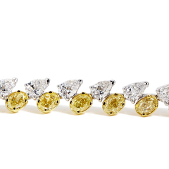 17 Carat Yellow and White Diamond Bracelet