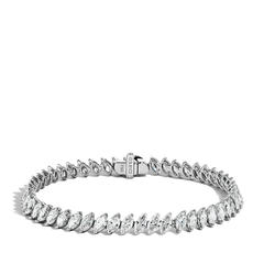 9 Carat Slanted Marquise Tennis Bracelet