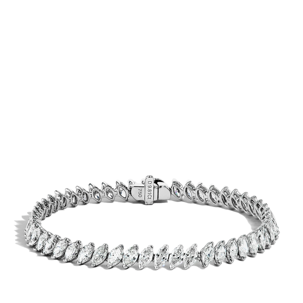9 Carat Slanted Marquise Tennis Bracelet