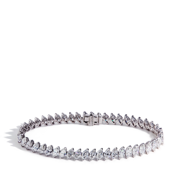 14 Carat Offset Marquise Diamond Bracelet
