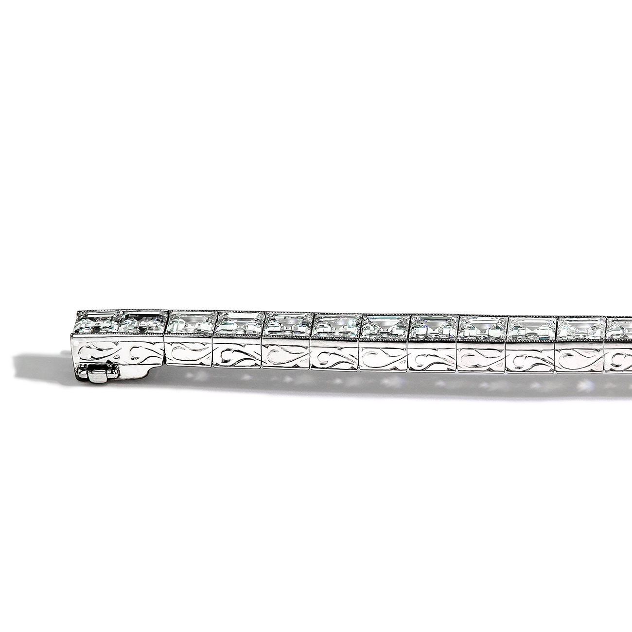 20 Carat Square Emerald-Cut Diamond Tennis Bracelet