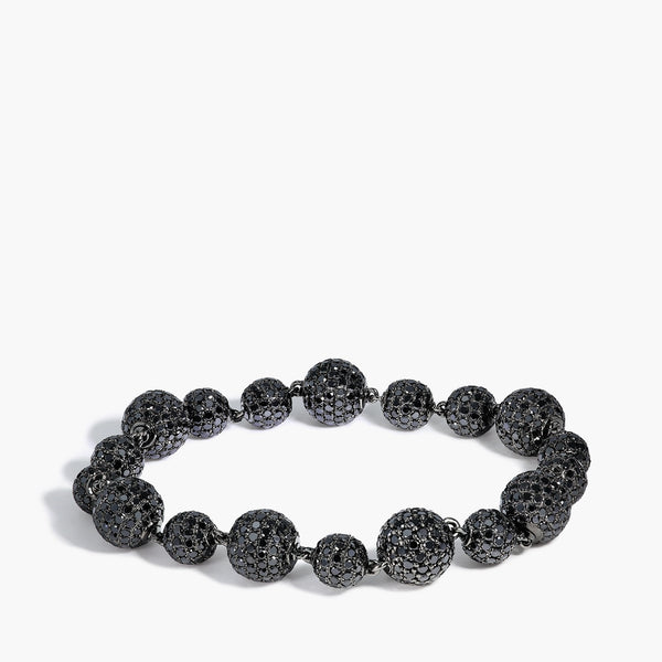 16 Carat Black Diamond Pavé Beaded Bracelet