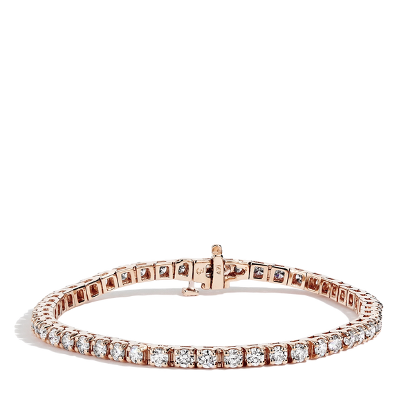 4.50 Carat Diamond Tennis Bracelet in 14k Rose Gold