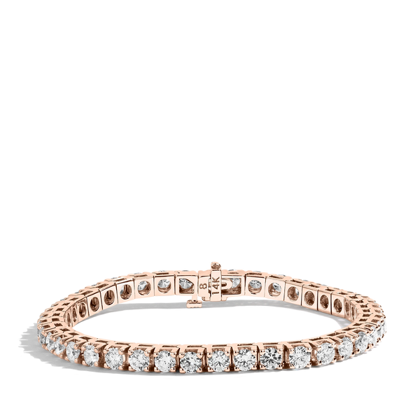 Rose gold Bracelet with diamonds and rubber strap 14k 3 Row Diamond Rubber Bracelet 3ctw – Avianne Jewelers main image 4