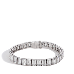 34 Carat Emerald-Cut Diamond Tennis Bracelet