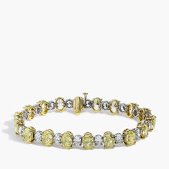 23 Carat Alternating Yellow and White Diamond Bracelet