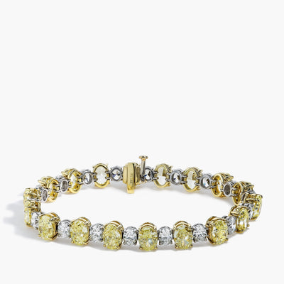 23 Carat Alternating Yellow and White Diamond Bracelet - Private Label product