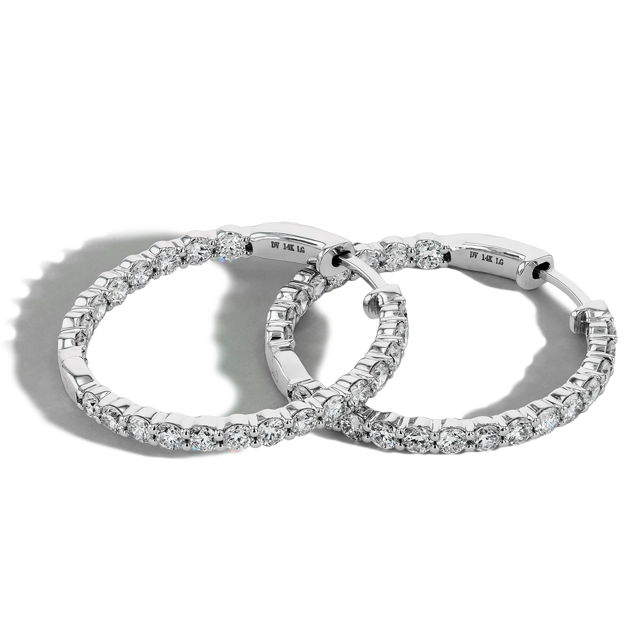 In and Out Lab Grown Diamond Hoop Earrings