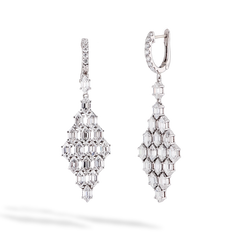 Diamond Hexagon Drop Earrings