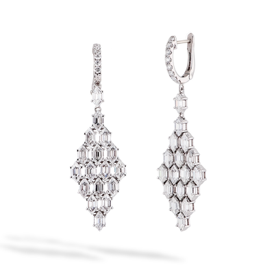 Diamond Hexagon Drop Earrings - J.R.DUNN product