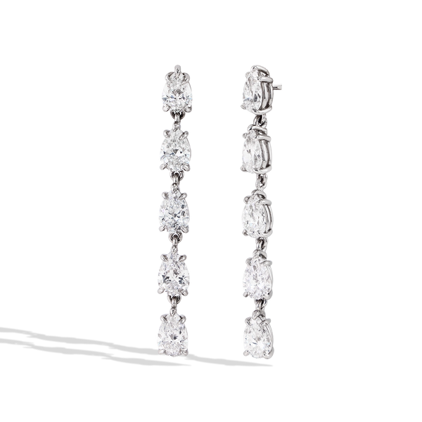 7 Carat Pear-Shaped Diamond Drop Earrings