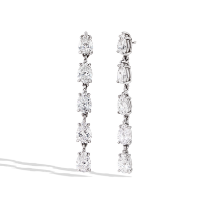 7 Carat Pear-Shaped Diamond Drop Earrings - Private Label product