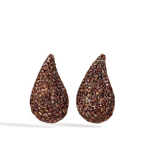 56 Carat Pavé Brown Diamond Earrings