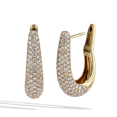 Diamond Pavé Halfway Hoop Earrings - Private Label product