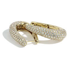 Diamond Pavé Halfway Hoop Earrings