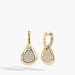 Diamond Pavé Teardrop Drop Earrings