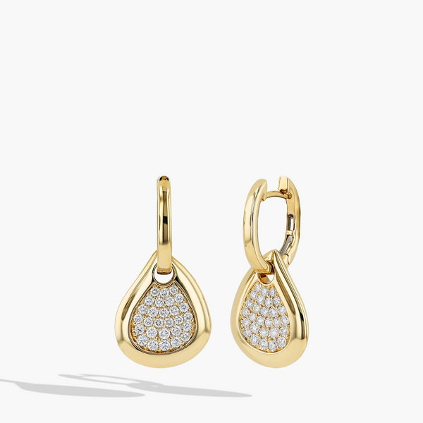 Diamond Pavé Teardrop Drop Earrings