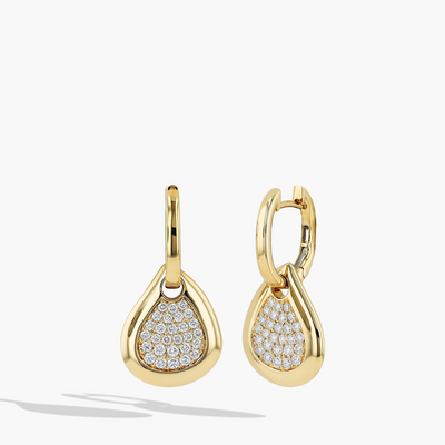 Diamond Pavé Teardrop Drop Earrings - Private Label product