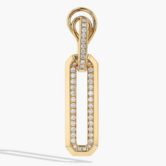 Diamond Pavé Open Link Drop Earrings