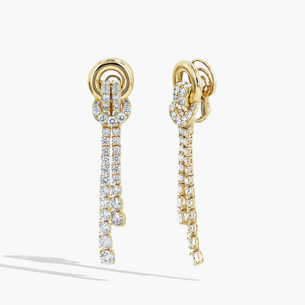 Diamond Knot Drop Earrings