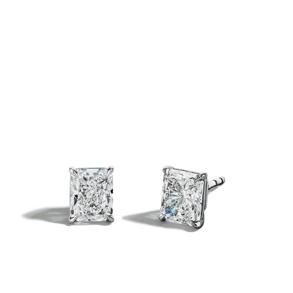 3 Carat Radiant-Cut Diamond Stud Earrings