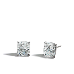 6 Carat Cushion-Cut Diamond Stud Earrings