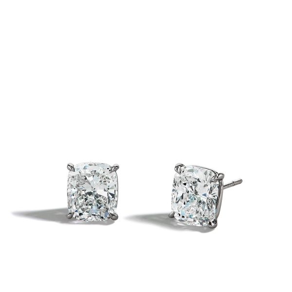 6 Carat Cushion-Cut Diamond Stud Earrings