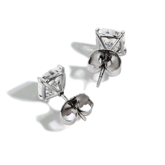 6 Carat Cushion-Cut Diamond Stud Earrings