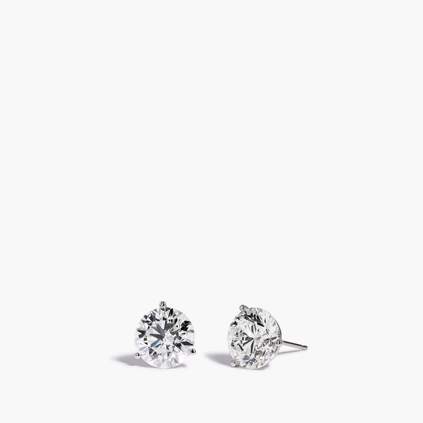 8 Carat Diamond Stud Earrings in 14K White Gold