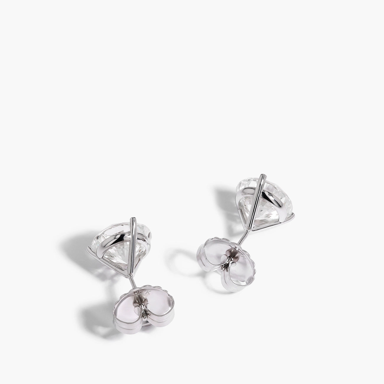8 Carat Diamond Stud Earrings in 14K White Gold