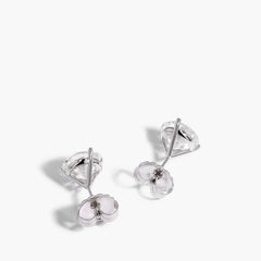8 Carat Diamond Stud Earrings in 14K White Gold