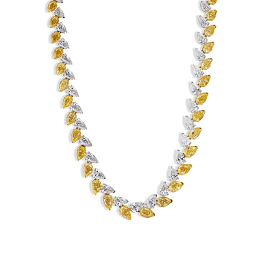 30 Carat Yellow and White Pear-Shape Diamond Necklace - J.R.DUNN product