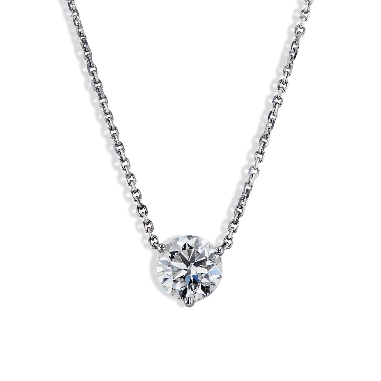 1 Carat Diamond Solitaire Necklace - Botswana