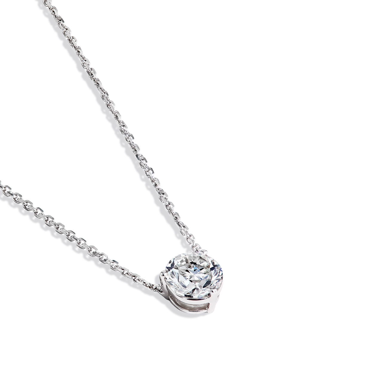 1 Carat Diamond Solitaire Necklace - Botswana